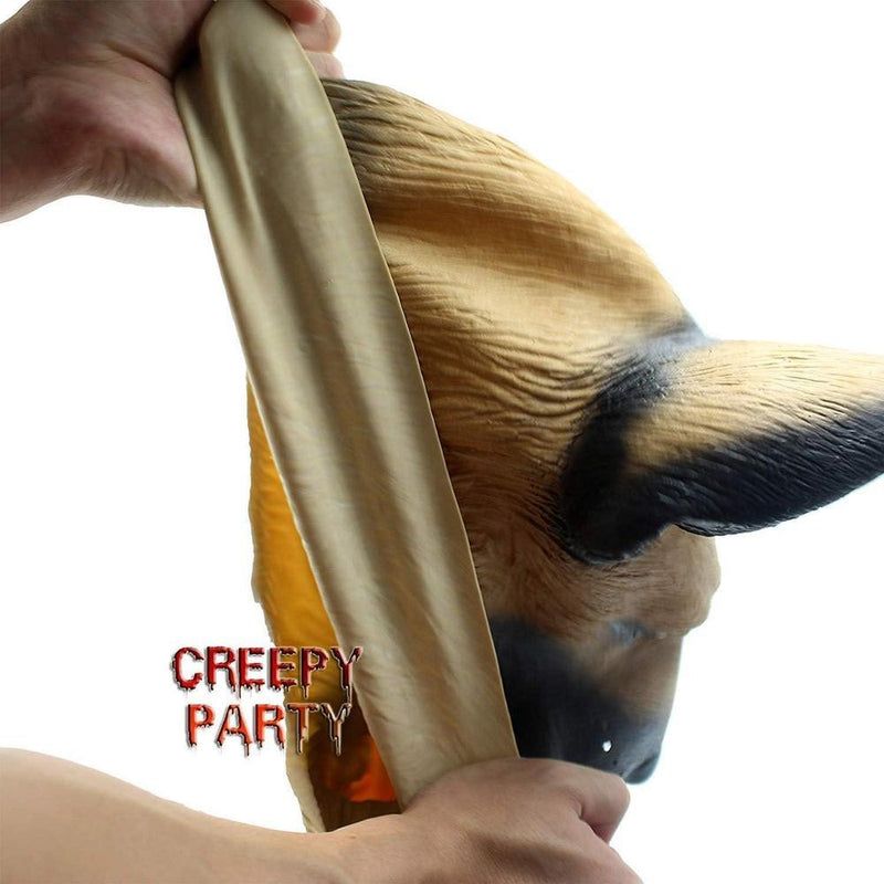 CreepyParty - Máscara de látex para cabeza de perro, ideal para Halloween y eventos festivos