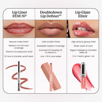 Sacheu DoubleDown Lip Definer - Labial Coreano 2 en 1 con Aceite de Aguacate y Rosa Mosqueta, Hidratante y Satinado