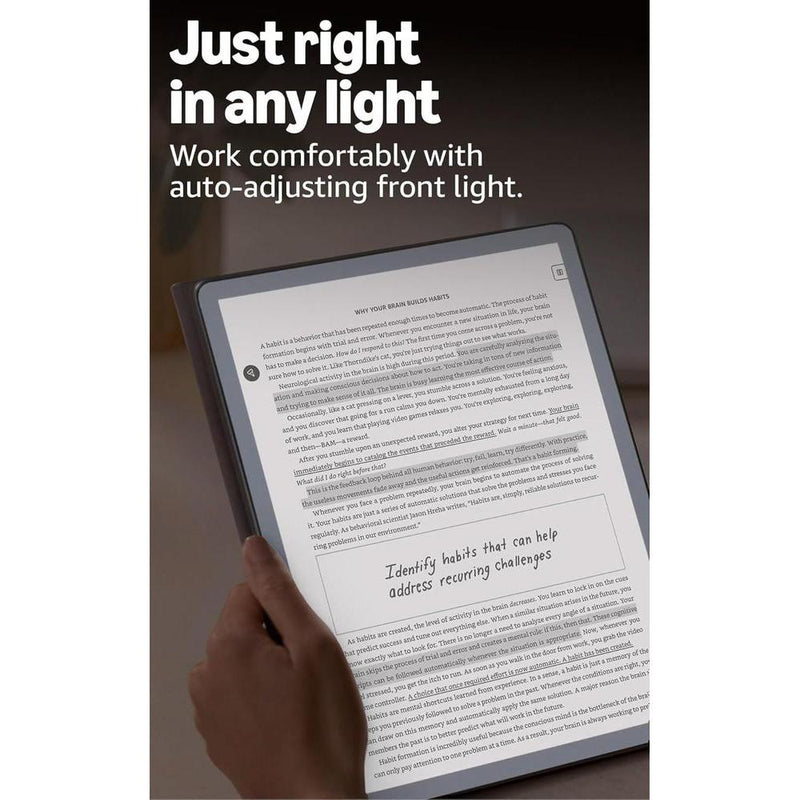 Amazon Kindle Scribe 64GB, pantalla tipo papel con luz frontal, más delgado, ligero y rápido. Incluye lápiz premium - Grafito