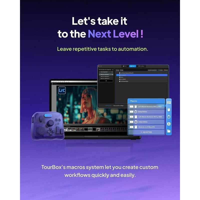 TOUR BOX Elite Plus, consola creativa Bluetooth programable para edición de fotos y videos, compatible con Procreate y Adobe