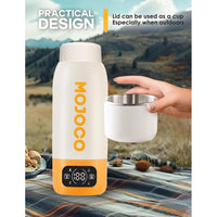 Mojoco Hervidor Eléctrico Portátil de Viaje a Prueba de Fugas, Acero Inoxidable Aislado al Vacío, Pequeño y Compacto
