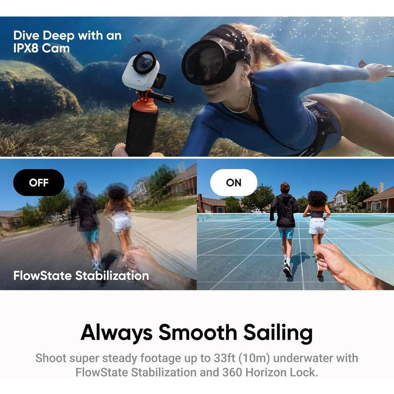 Insta360 GO Ultra - Cámara de Vlogs 4K portátil, manos libres, con sensor avanzado y duración de batería extendida para deporte y aventuras