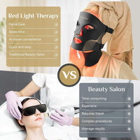 Máscara de terapia LED para cuidado avanzado de la piel facial y de cuello, rejuvenecimiento casero con colágeno