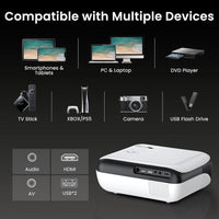 Proyector Mini Bluetooth 1080P Full HD portátil para exterio