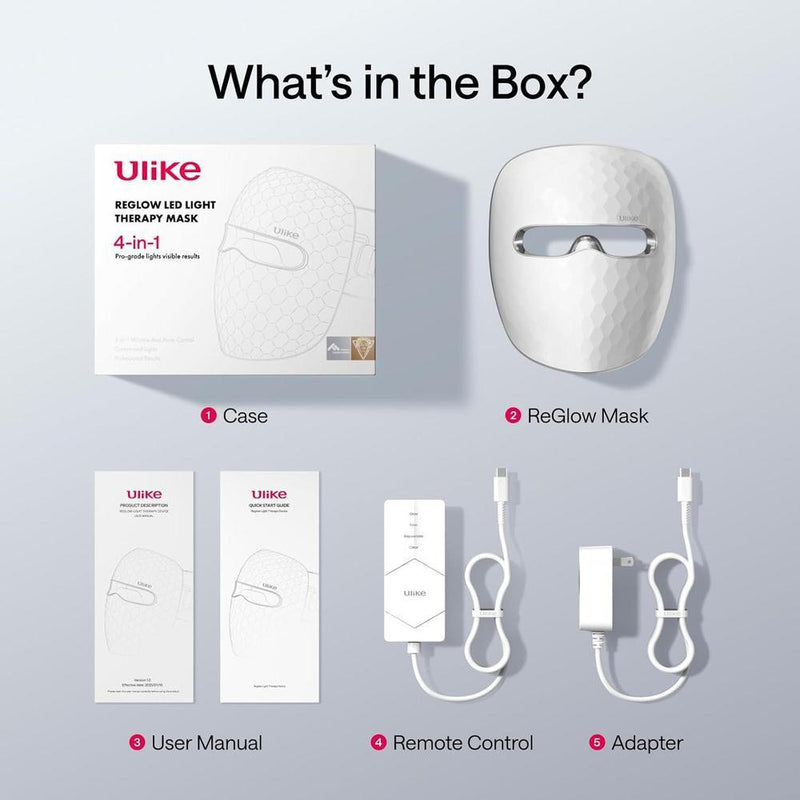 Máscara LED Ulike ReGlow: Terapia de luz multicolor para reducir acné y signos de envejecimiento con control remoto y diseño seguro