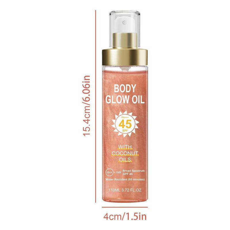 Body Glow Aceite Corporal SPF 45 Protector Solar con Brillo 110ml