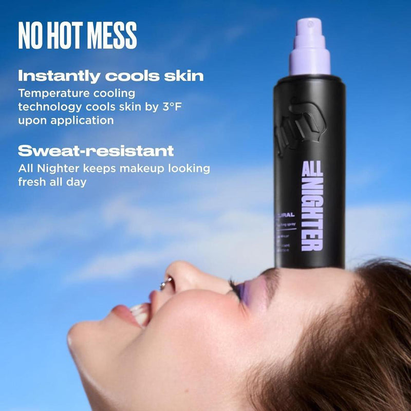 Urban Decay All Nighter Spray Fijador de Maquillaje Impermeable, Acabado Natural, Hasta 24 horas de uso