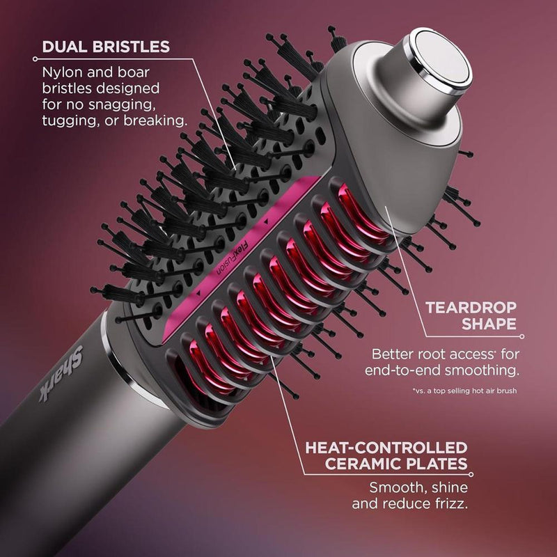 Shark FlexFusion - Plancha y secador de pelo con cepillo de cerámica, rizadores automáticos, concentrador y anti-frizz