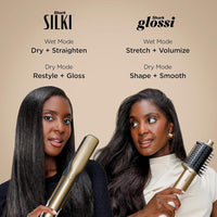 Shark Glam Ceramic: Sistema de peinado y secado con alisador y brillo de aire, ideal para cabello rizado y enrollado