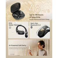 Shokz Openfit 2: Auriculares Abiertos Bluetooth Con Micrófono Y Gancho Para La Oreja, 48h Reproducción, Negros