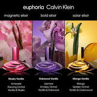 Calvin Klein Euphoria Bold Elixir Parfum Intense, perfume para mujer con jazmín, orquídea ahumada, vainilla y roble