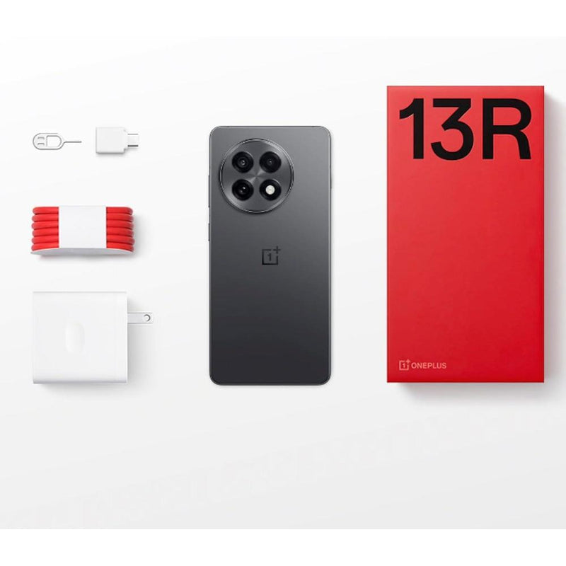 OnePlus 13R con 12GB RAM y 256GB almacenamiento, Dual-SIM, Snapdragon 8 Gen 3, carga rápida, Nebula Noir, Android 15