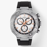 Tissot T-Race Reloj Cronógrafo 45 mm Esfera Blanca Correa Negra T141.417.17.011.00