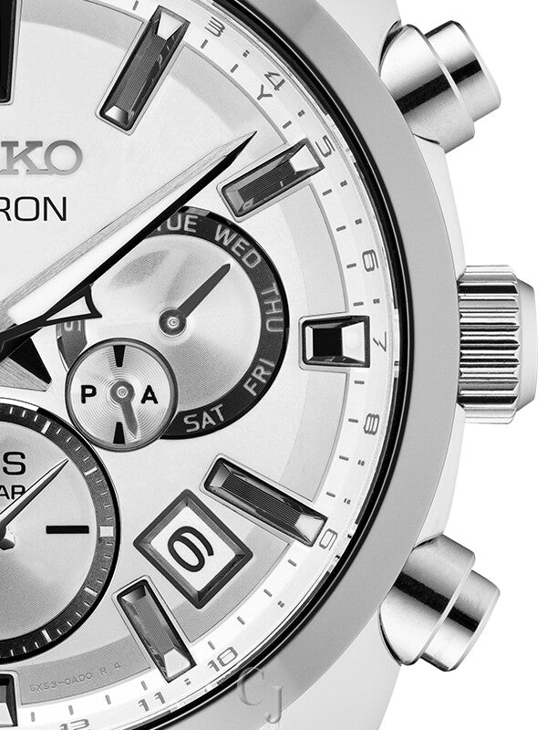 Seiko Astron GPS Solar Dual Time SSH047 Esfera Plateada Acero Inoxidable