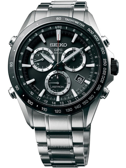 Seiko Astron GPS Solar Cronógrafo Esfera Negra Acero SSE011