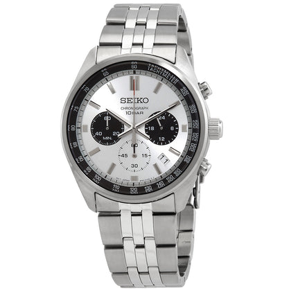 Seiko Motorsports Chronograph Quartz Silver Dial Watch SSB425P1 41.5mm