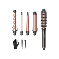 Wavytalk Juego de rizadores 5 en 1 con cepillo térmico y varitas rizadoras de cerámica intercambiables para peinados versátiles